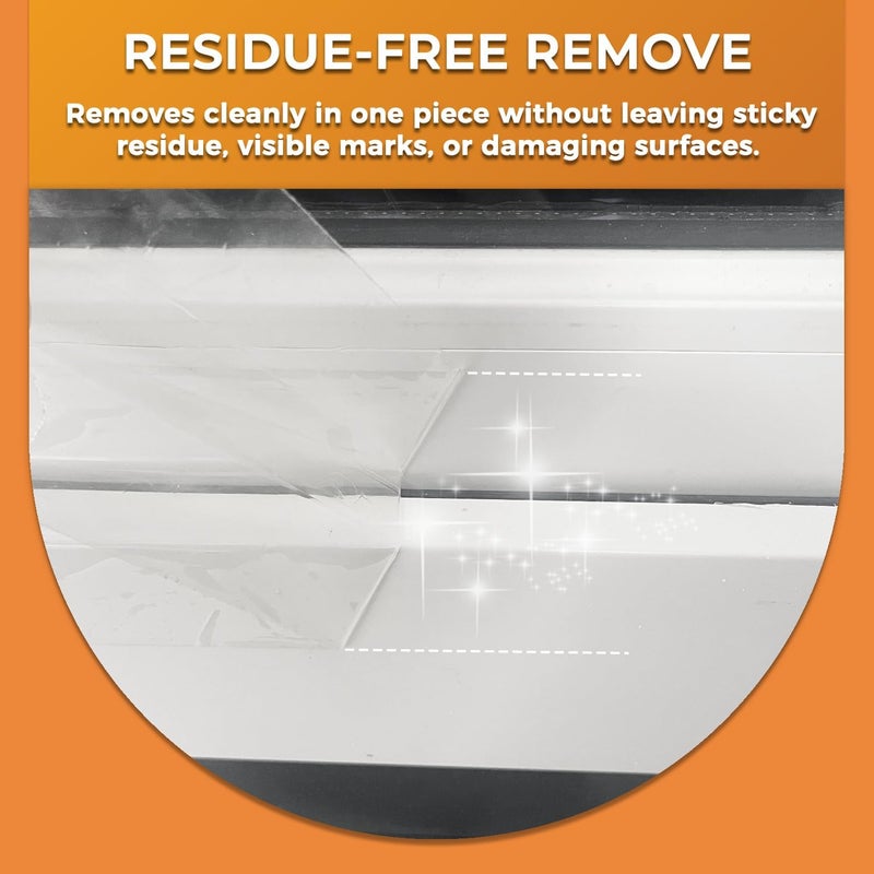 SWRT 20-Mil Thick Window Insulation for Winter Residue-Free, Heavy Duty Transparent Window Weather Sealing Tape, Weather Resistant, 2”x33FT Window Seal Tape Blocks Drafts for Doors Windows - Image 4